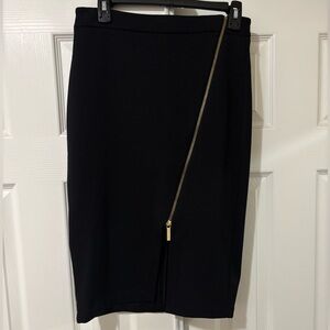 Michael Kors Black Pencil Skirt with Gold Accent